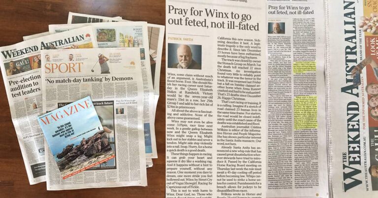 Horses and People makes front page of The Weekend Australian Review