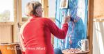 Equestrian artist Yvette Frahn at work in her South Australian Studio. Photo by Kerri Afford Photography. Equine artist