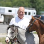 Dr Tom Davis with two of his welsh ponies.