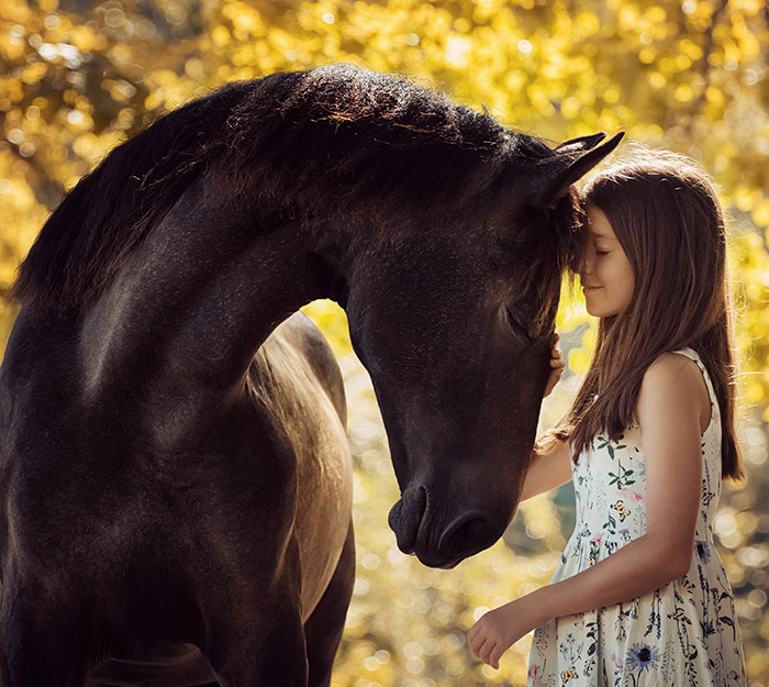 A girl and her beloved horse